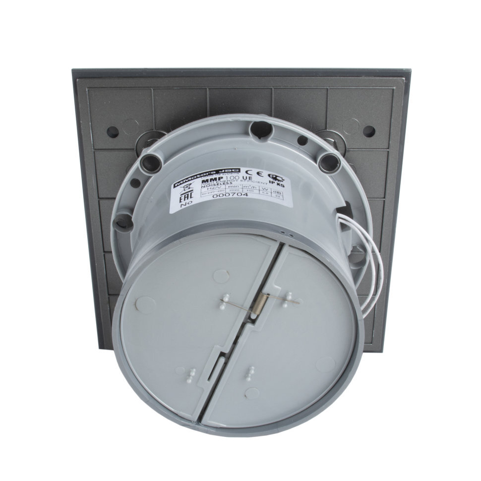 Вентилятор накладной энергосберегающий бесшумный MMotors JSC MMP-06 100 UE 5.5Вт Стекло/Квадрат Темно Серый с каплями