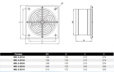 Осевой вентилятор Dospel WB-S 315 110Вт