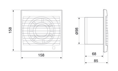 Накладной вентилятор Soler & Palau Decor 100C SILVER