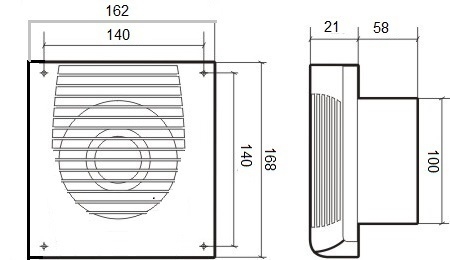 Накладной вентилятор ERA FAVORITE 4 d100