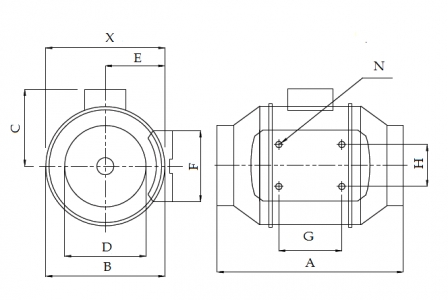 Вентилятор канальный Bahcivan BMFX 200