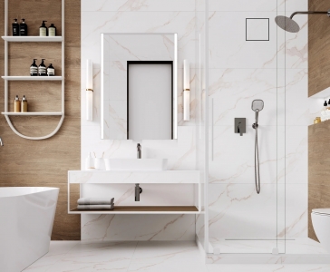 Теневой диффузор под плитку с вентилятором FoZa VA6 скрытого монтажа, под плитку