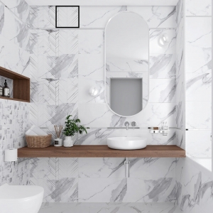 Теневой диффузор под плитку с вентилятором FoZa VA6 скрытого монтажа, под плитку